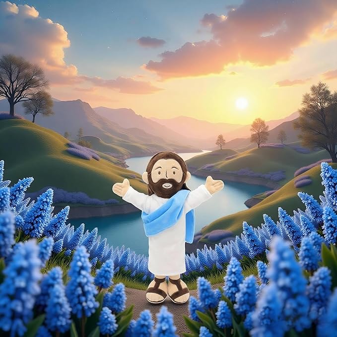 13" Jesus Plush, Jesus Stuffed Doll Plushie for Easter Christmas Church (Brown)