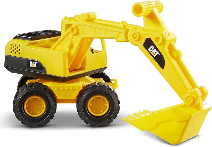 Cat Construction Fleet 10” Excavator Toy – Heavy‑Duty Plastic, Working Boom & Bucket, Free‑Rolling Wheels, Indoor/Outdoor Sandbox Vehicle for Toddlers & Kids Ages 2 +