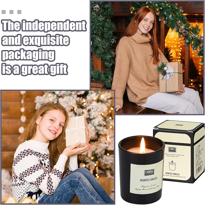 MTLEE 24 Pcs Candles for Home Scented Aromatherapy Jar Candle Gift for Women Bulk 8 Long Lasting Aromatherapy Jar Soy Wax Candle Gift for Mother`s Day Christmas Birthday(Elegant Style,Fresh Scent)