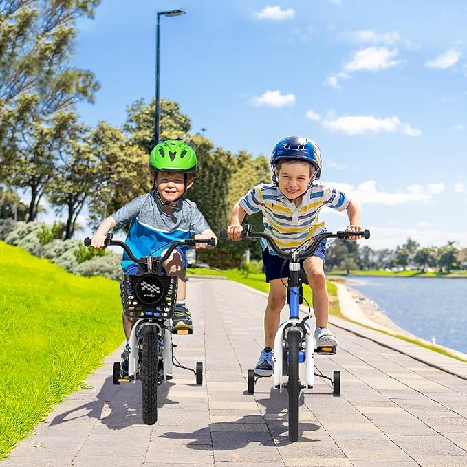 BABY JOY Kids Bike, 12 14 16 18 20 Inch Children Bikes for Boys Girls Teens 3-8 8+ Years w/Training Wheels or Kickstand, Handbrake, Coaster Brake & Removable Basket, Kids Bicycle of Multiple Colors