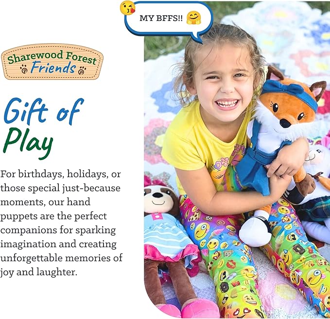 Sharewood Forest Friends Piper The Unicorn Hand Puppet - Stuffed Animal for Toddlers, Kids, Teachers, Daycare & School - Perfect for Puppet Theatre and Creative Play
