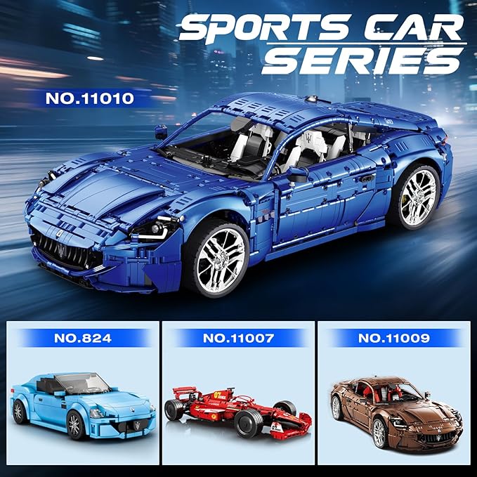 Sports Car Building Blocks Set for Adults, 1:8 Vehicle Racing Car Toy Model Building Kit for Kids, 11010, Creative Gifts for Boys Girls Adults 14+ (5480PCS)