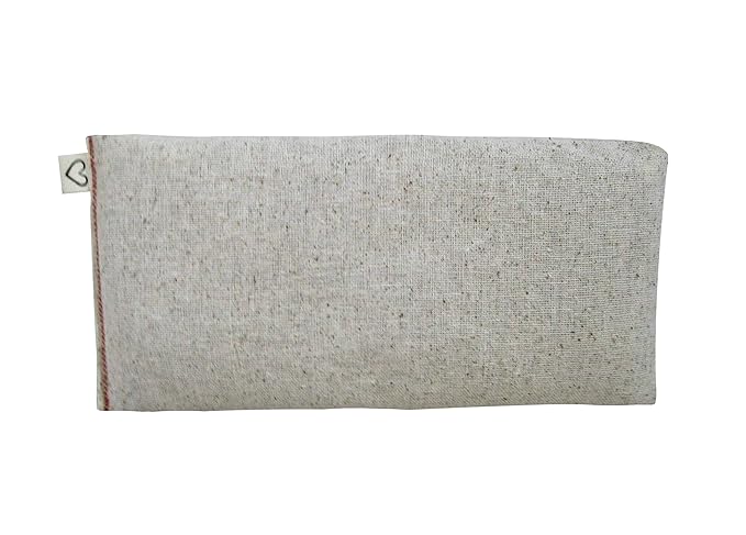 Unscented Flax Eye Pillow - Soft & Soothing Cotton 4 x 8.5 - Yoga Sleep Relaxation - Naturally Calming Colors - Weighted Yoga Massage Headache Sleep - beige