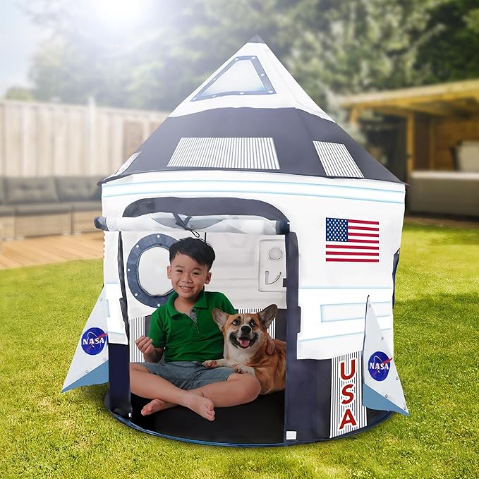 ArtCreativity Kids Tent Indoor Pop up Play Tent for Kids, Outer Space Party Decorations & Space Toys for Ages 4-12 Indoor & Outdoor Playhouse, Spaceship Playhouse for Birthday Party Decoration