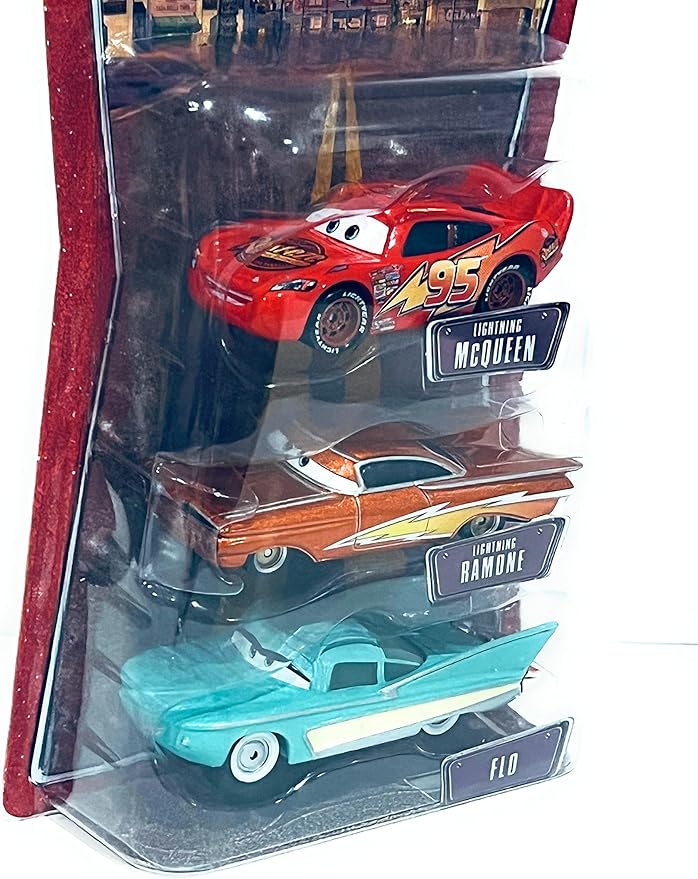 Mattel Cars Racing 3-Car Pack: Lightning McQueen/Flo/Lightning Ramone