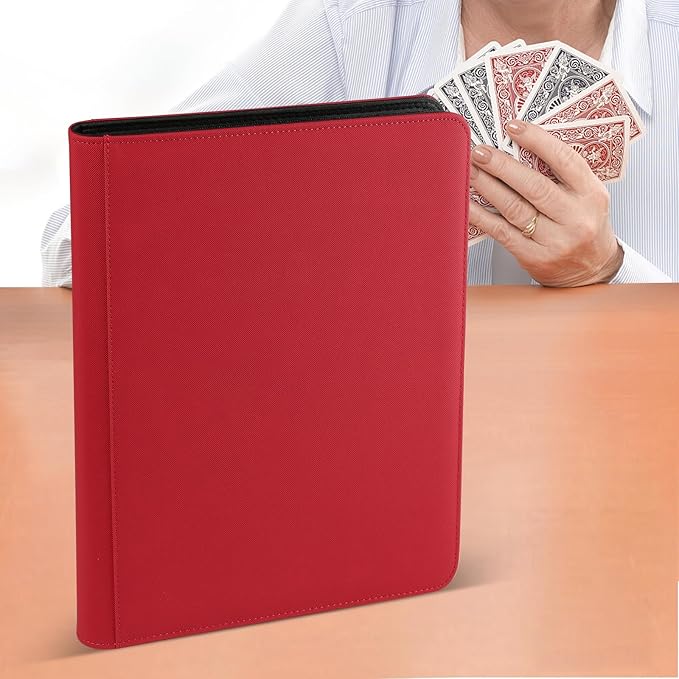 GERMUN Trading Card Binder 16 Pocket, 1024 Pockets Card Binders, Card Collection Binder, Card Album Folder for MTG, TCG, Sports Cards, Game Cards (Red)