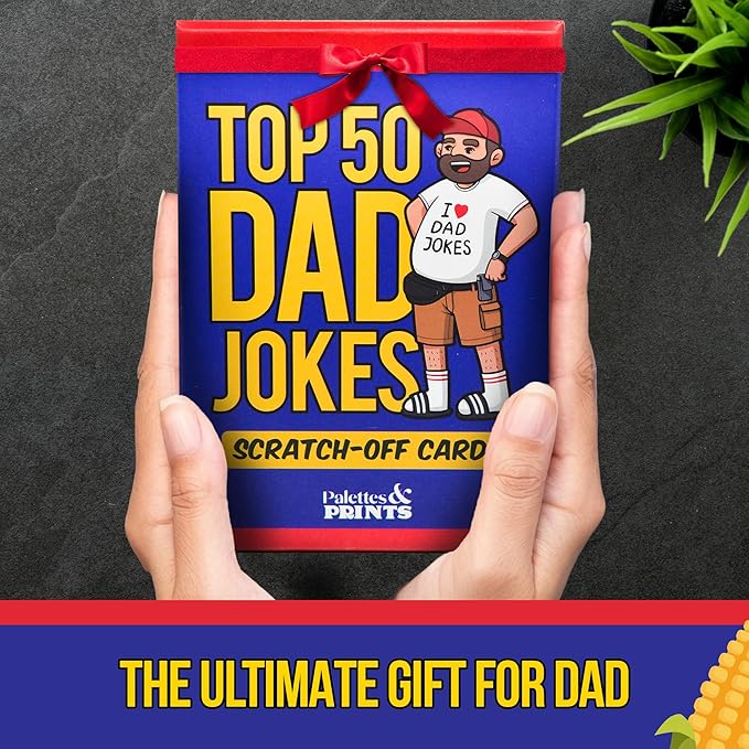 Premium Top 50 Dad Jokes Scratch Off Cards Funny Husband Papa Grandpa Gift Idea - Father's Daddy Birthday Gift - Old and New Dad Gifts