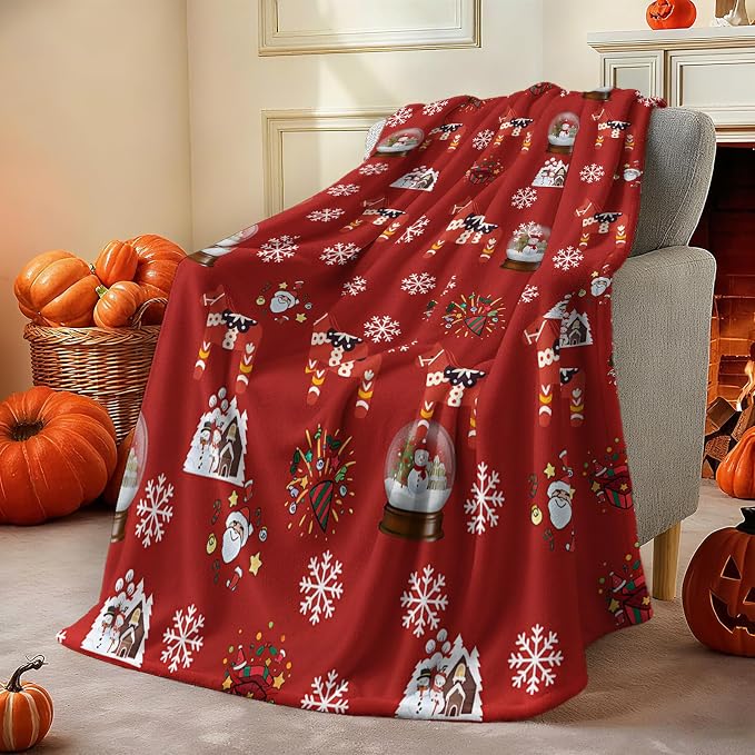 COMFAR Cute Christmas Blankets and Throws for Adults/Women/Boys/Kids, Holiday Fleece Throw Blanket for Couch/Sofa, Holiday Decor, Christmas Decorations/Gifts 50"x 60"