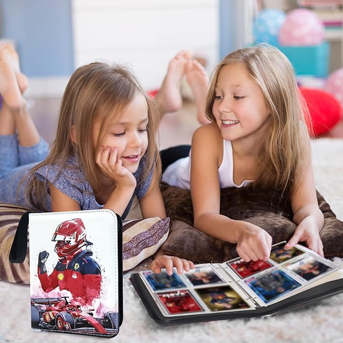 400 Pockets Race Card Binder for Trading Cards,Portable Waterproof Storage Bag with Removable Sleeves for Sports Cards Collectors