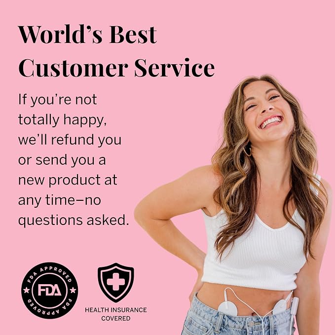 Pixie Period Pain Relief Device - Best PMS Relief Simulator with TENS Technology - Thinnest Wearable Tens Unit - Unnoticeable Under Clothes - Menstrual Cramp Comfort for Feminine Care