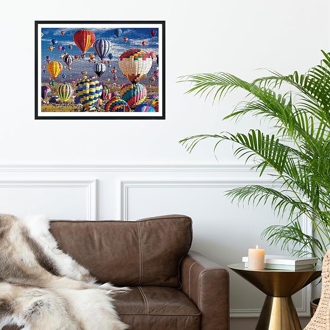 Jigsaw Puzzles for Adults 1000 Pieces Hot Air Balloon Challenging Adult Puzzle, Perfect for Game Nights - Finished Size is 27" x 20"