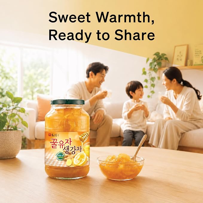 Damtuh Korean Honey Citron Ginger Tea, 2.2 lb Large Jar – Yuzu Ginger Marmalade Tea Base for Hot or Iced Drinks, Spread & Desserts