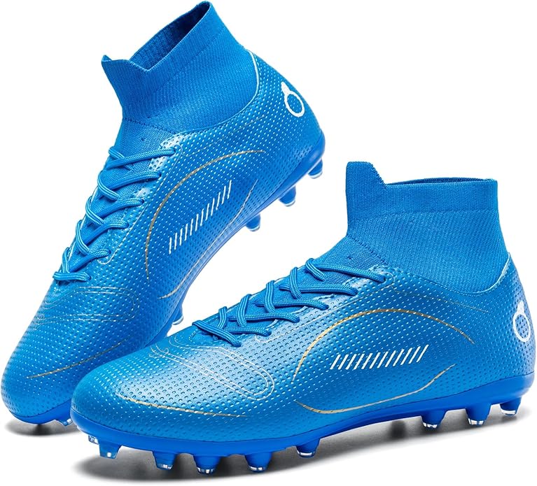 Kids Soccer Cleats Boys Girl Football Cleats Youth Turf Soccer Cleats High Top Athletic Outdoor Trainning Football Shoes for Little/Big Kid
