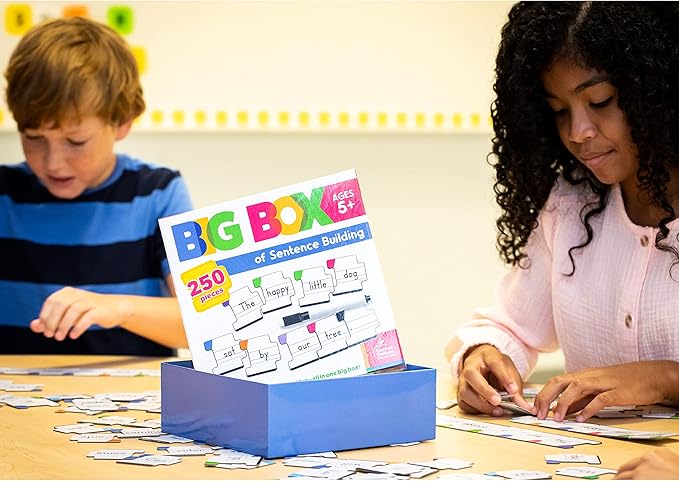 Carson Dellosa Big Box of Sentence Building for Kids, Write On Wipe Off Game with Color-Coded Parts of Speech Pieces and Dry Erase Marker, 250pc Toddler Puzzle Ages 5+
