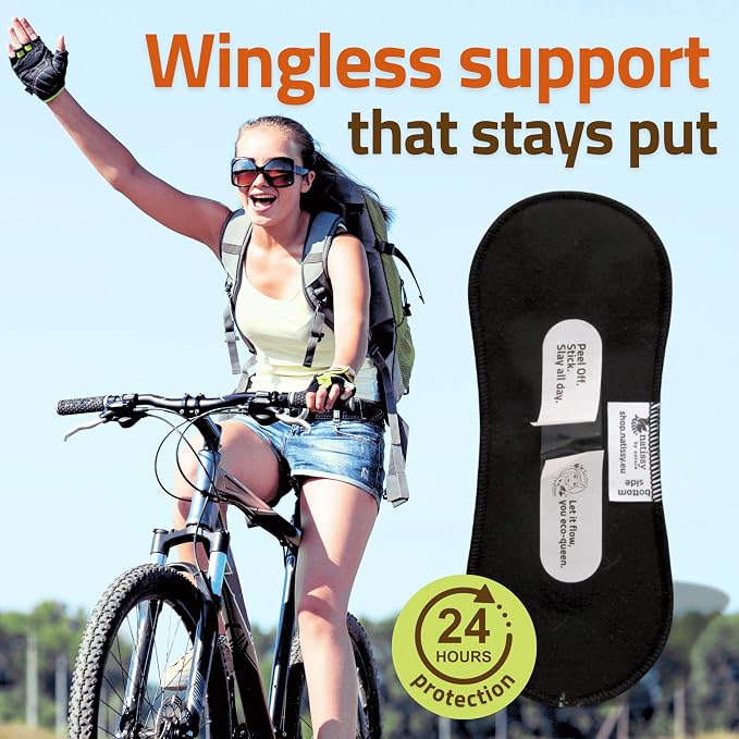 Wingless Reusable Period with Adhesive Sticker for Heavy Flow & Incontinence (L+XL, 6-Pack) – High-Temp Washable Cloth for Women – Stay-Put & Comfortable Reusable Sanitary Napkins