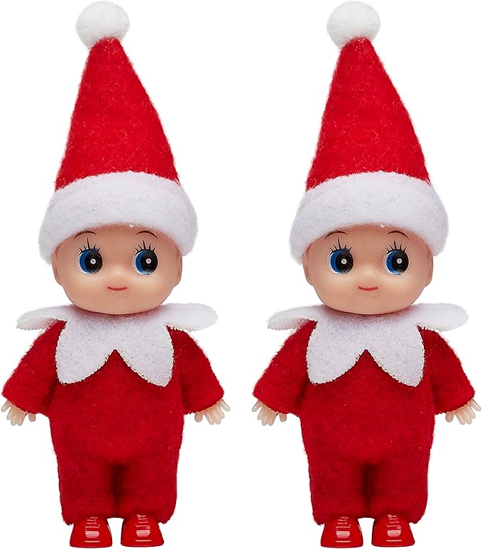 JOYIN 2 Pcs Christmas Elf Plush Doll Tiny Soft Plush Toy Doll Xmas Gift for Party Favors Party Supplies Christmas Decor, Xmas Gift