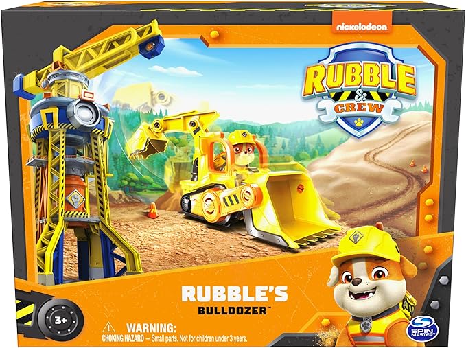Rubble & Crew, Rubble’s Bulldozer Toy Truck with Movable Parts and a Collectible Action Figure, Kids Toys for Ages 3 and Up