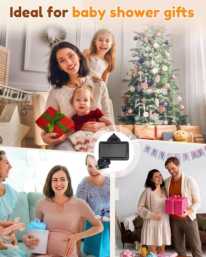 Rohent Baby Car Camera HD 1080P - Rear-Facing Infant Monitor with Night Vision Car Camera for Baby 150° Wide-Angle Lens Anti-Glare Screen Easy Install 360° Adjustable Display