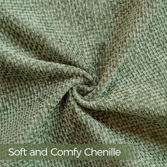 a moment Moss Green Chenille Throw Pillow Covers 24x24 Inch Pack of 2 Modern Decorative Throw Pillow Cases Farmhouse Cross Covers Home Decor for Sofa Bedroom Living Room
