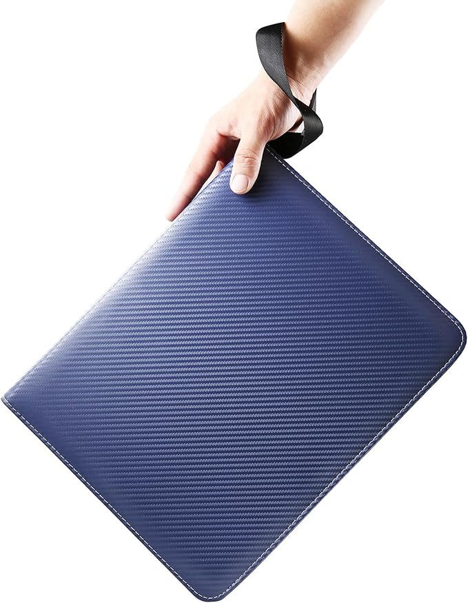 WOT I 900 Pockets Trading Card Binder, Baseball Card Binder Sleeves with Zipper, Double Sided Pockets Card Holder Carry Card Case for Baseball Card, Football Card(Dark Blue)