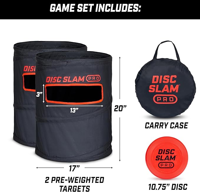 GoSports Collapsible Portable Disc Slam Game for Teens & Adults - 4-Player Team Game for Beach Party, Campsite, Family Cookout and Picnic - Classic or PRO