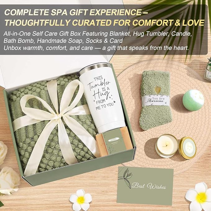 Uwingess Get Well Soon Gift Baskets for Women Self Care Gifts, Spa Care Package After Surgery Inspirational Thinking of You Sympathy Gifts,Christmas Birthday Gift for Women Friends Mom Sister Grandma