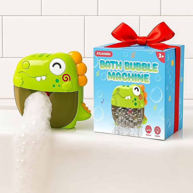 Bath Bubble Machine - Bath Toys | Bathtub Bubble Machine, Light Up Bubbles Maker for Bathtub - Bubbles Bath Maker with Lights & Music - Strong Suction BPA Free