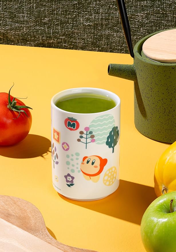Kirby Japanese Tea Cup (Forest) – 10.48oz Ceramic, Cute Character Design, Collectible Drinkware