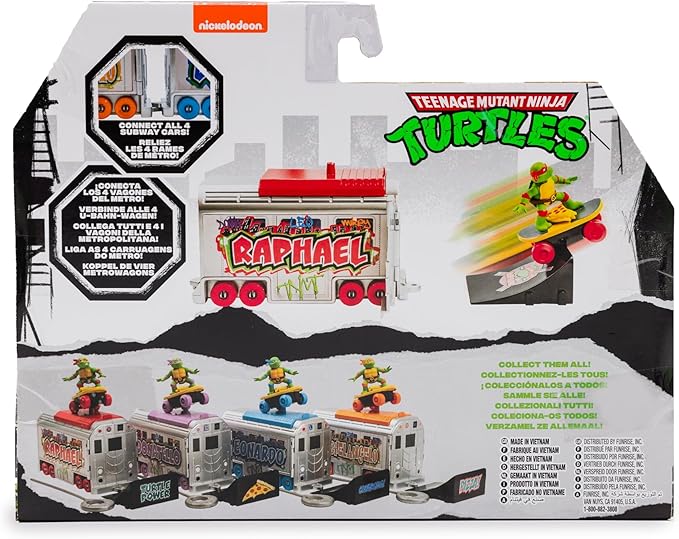 Teenage Mutant Ninja Turtles 5" Switch Kick Subway Launcher - Raphael -Launch and Battle with Ninja Action - Ages 3+