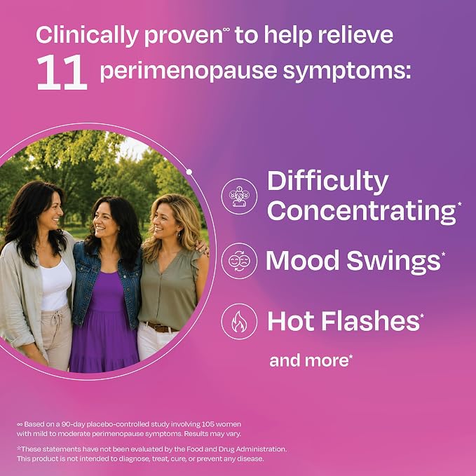 Amberen Perimenopause Supplement for Women, Clinically Proven – Helps Relieve Hot Flashes, Night Sweats, Irritability & Difficulty Sleeping, Helps Support Hormone Balance Hormone-Free, 90-Day Supply