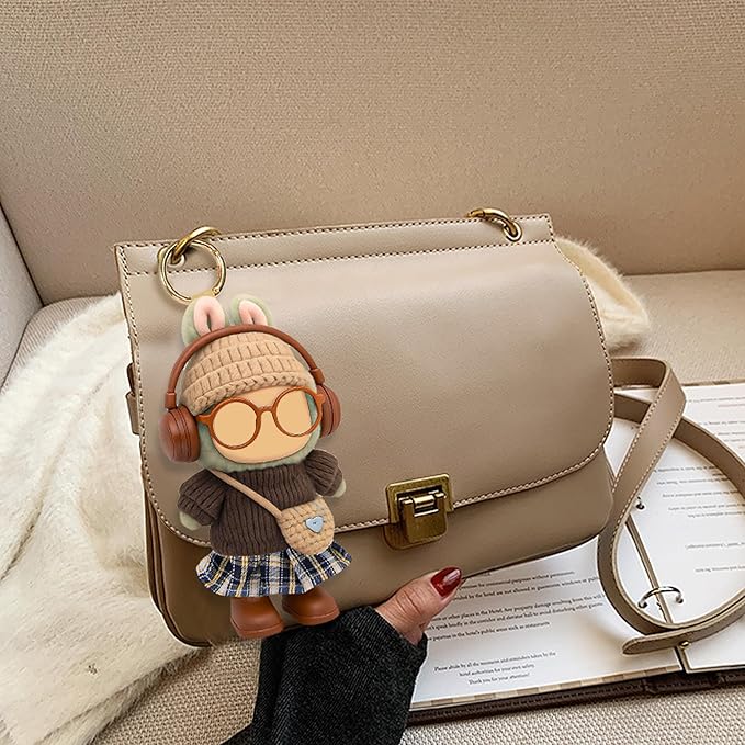 17cm Doll Knit Style Outfits Clothes and Accessories Set Include: Hat, Sweater, Dress, Bag, Glasses, Earphone and Shoes (Doll Not Included)