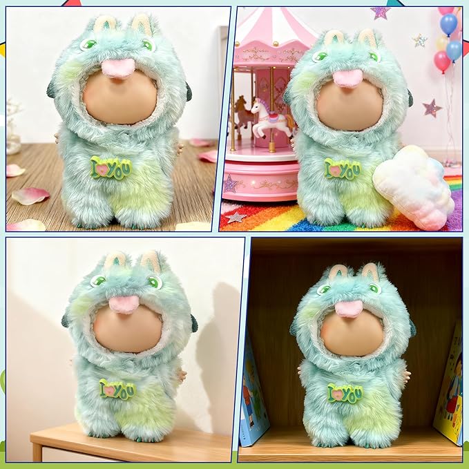 Clothes Fit for 20CM Doll, Fashion Doll Clothes Outfit Set Cute Theme Designer Toys Dress Accessories for Collector Fans Display (Green Monster)