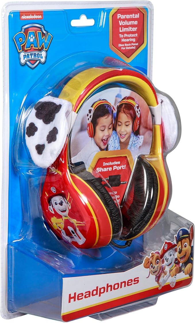 eKids Paw Patrol Marshall Kids Headphones, Wired Headphones Compatiable with 3.5mm Jack, Children's Earphones for School, Home, or Travel