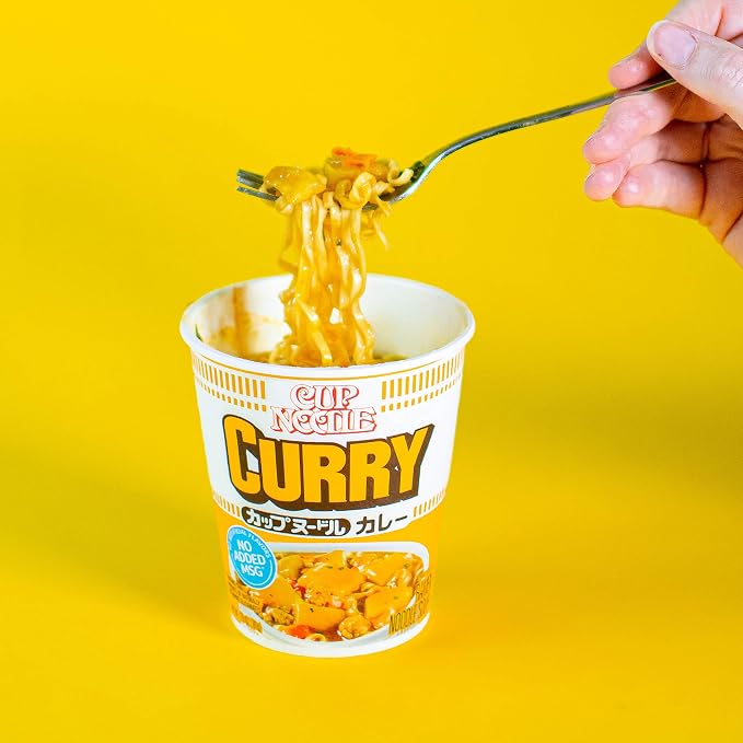 Nissin Cup Noodle Ramen Noodle Soup, Curry, 2.82 Ounce (Pack of 6) | Instant Ramen Noodle Soup, Microwaveable Paper Cups