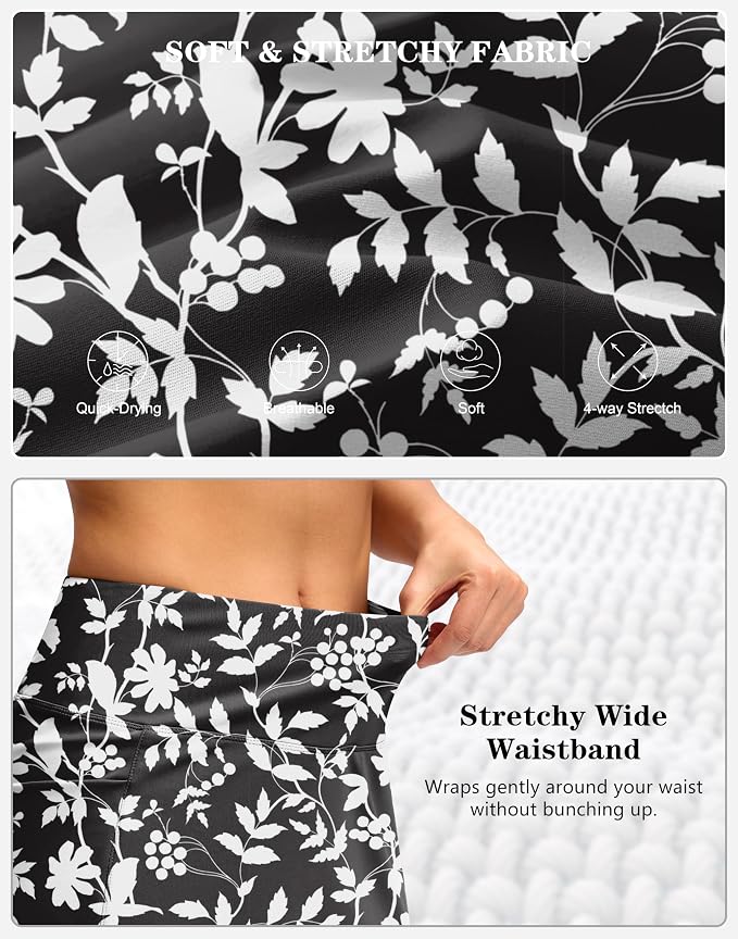 Women's Golf Skirts Skort 4 Side Pockets High Waisted Stretchy Tennis Skirt | Silky Soft, Lightweight, Breathable, Built-in Mesh Shorts, High Waisted, Elastic waistband, Moisture-Wicking, Athletic
