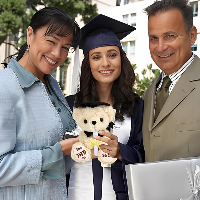 Class of 2025 Gifts Graduation Plush - Graduation Bear with Cap & Diploma, High School Graduation Gifts Cute Preschool Graduation Teddy Toy Gift for Girls Boys - 8 Inches Grad Bear (You Did It)