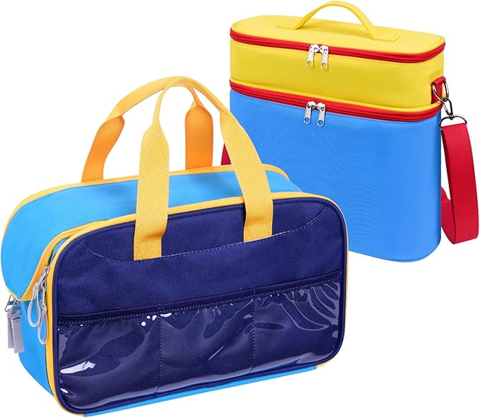 Carrying Case for Little Tikes Story Dream Machine Starter Set, Storage Bag for Story Books & Character Collection, with Handle Strap (Blue)