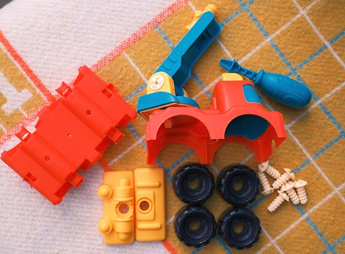 Classic Construction and Assemble Toy, Pretend Play, Toddler Firetruck Playset, Dexterity Building Toy, 3 Years +, Take-Apart Firetruck