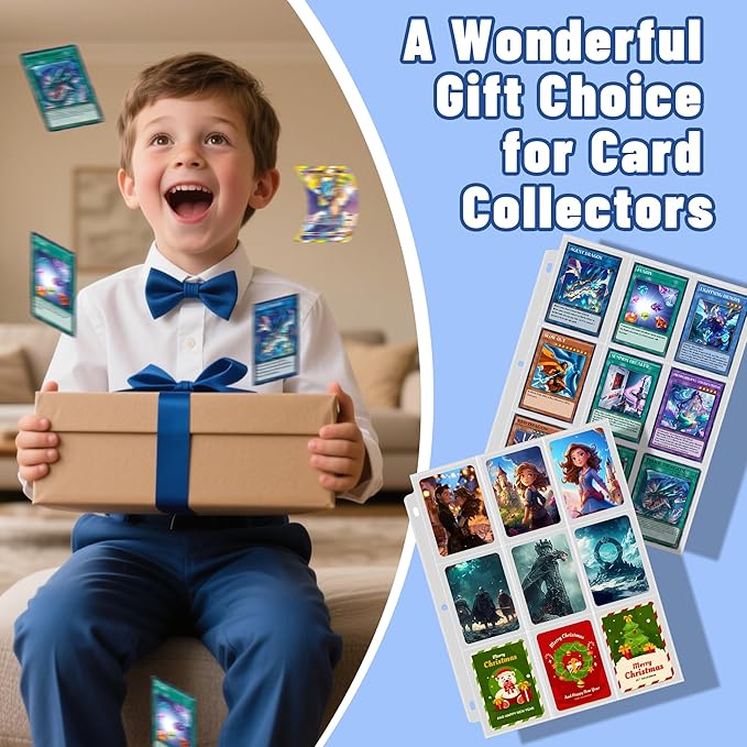 900 Pockets Baseball Sleeves - Double Side 9-Pocket Trading Card Binder Sleeves Page Protectors Sheet Fits 3 Ring Binder for Game, Sports, Coupons, Business Cards