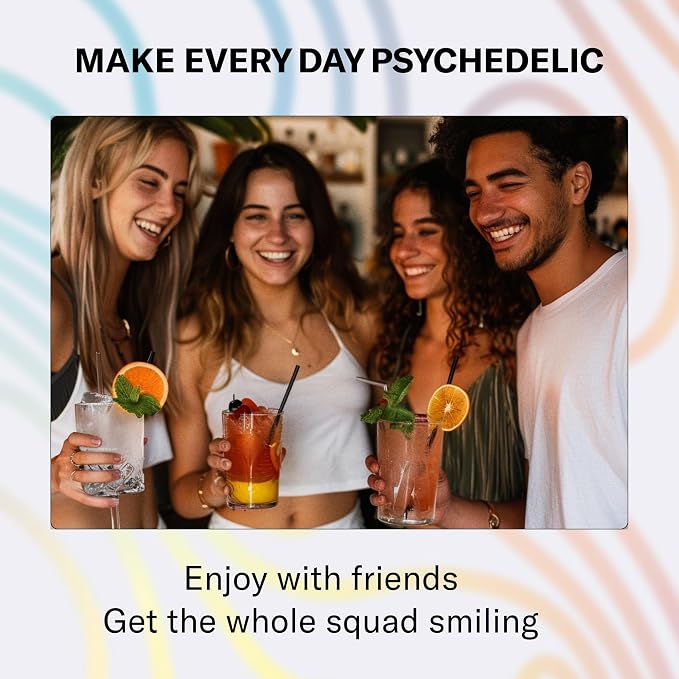Psychedelic Water Good Mood Mix - Fruit Punch - Powder Packets - Calming Kava Drink Mix - Easy Open Single-Serving - Flavored Kava Powder - Mucuna Pruriens - Stevia - Adaptogen Drink Mix - 14 Stick