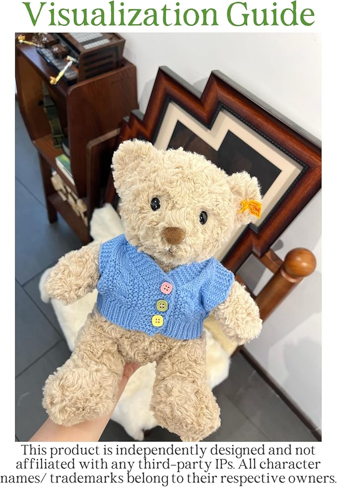 9-12"/31cm Plush Outfit 3-Piece Set for Bashful Series Teddy Bears Under 31cm Stuffed Animal Clothes๏ผNO Doll๏ผ