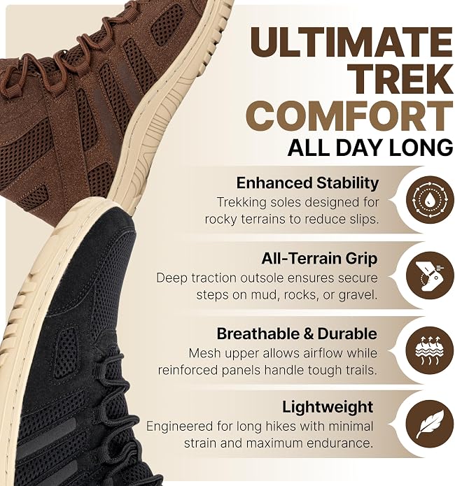 Hike Canyon Trail – All-Terrain, Shock-Resistant Hiking Barefoot Shoes | Hiking Boots for Pain-Free Trails | Natural Movement Trail Shoes for Women Men