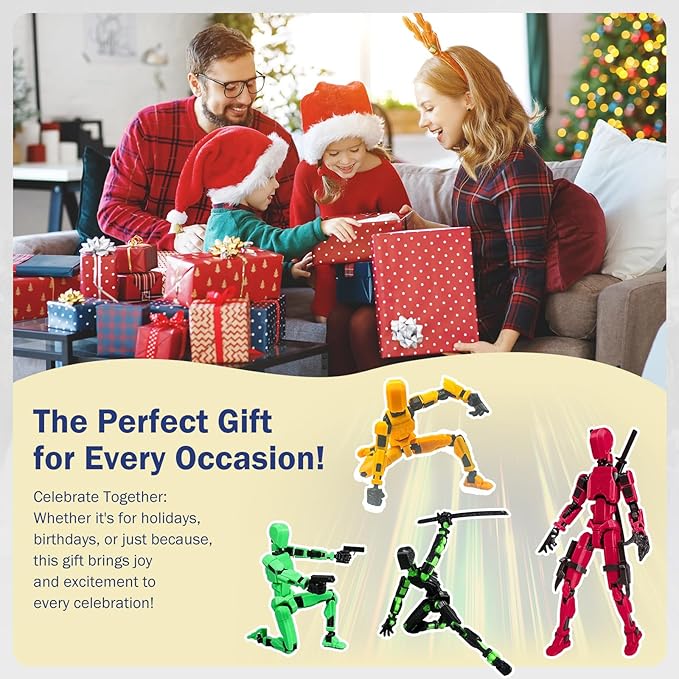 Dummy13 Action Figure Set | Pre-Assembled 3D Printed Titan and Robo Figures | Highly Articulated Robot Toys with Interchangeable Accessories | Perfect for Collectors and Hobbyists (Silver Black)