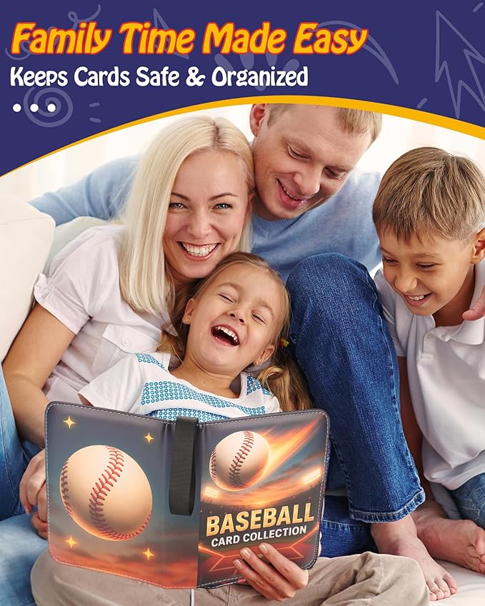 Trading Card Binder, 9-Pocket, Holds 1080 Cards, 120 Pages Side-Loading Card Album, PU Leather, Acid-Free Archival Sleeves, Durable Organizer for MTG, TCG & Sports Cards, Gift for Kids, Boys and Girls