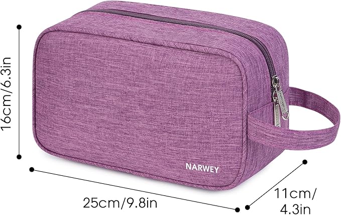 Narwey Travel Toiletry Bag for Women Traveling Dopp Kit Travel Bag for Toiletries Cosmetic Bag Makeup Bag Medicine Bag for Traveling (Dark Purple)