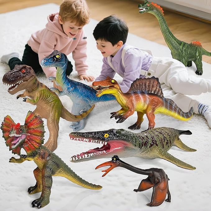 Dinosaur Toys for Kids 3-5 – 7 PCS Realistic Large Dinosaur Figures Soft Jumbo Dino Toy for Boys & Girls 5-7 Years Old – Toddler Boy, Animal Dino Toys