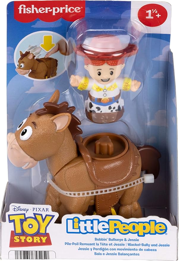 Fisher-Price Little People Toddler Toys Disney Pixar Toy Story Bobbin’ Bullseye Horse & Jessie Figures for Pretend Play Kids Ages 18+ Months