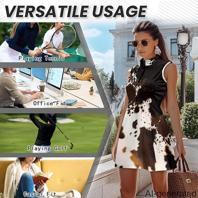 Golf Dress Tennis Dresses for Women with Built in Shorts and Pockets Sleeveless Athletic Dress Workout Dress