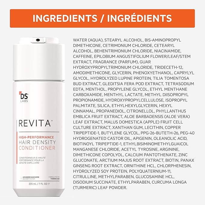 DS Labs For Men & Women Revita Conditioner - Scalp Refreshing Hydration for Fuller Looking, Weightless Hydration, Caffeine, Turmeric, Sulfate & Silicone Free, Color Safe, 500 mL