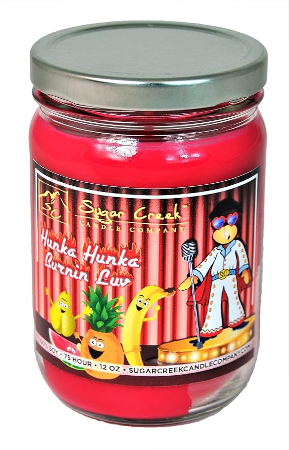 Sugar Creek Candles-Hunka Hunka Burnin Luv (Cinnamon RED HOTS)- 100% Soy Wax Candle. Soy Candles Burn Cleaner ~ Longer ~ Non-Toxic ~ The Original 100% Yinzer Made in USA. Highest Scent Load of 10%!